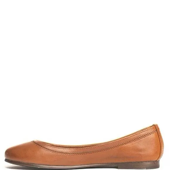 Frye $158 Carson Ballet Leather Slip-On Flats Cognac Sz 9.5 NIB!