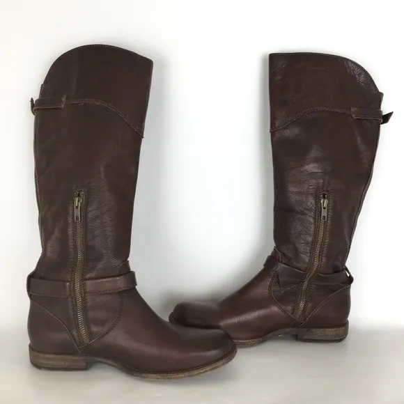 Frye 76844 Phillip Riding Knee High Boots Brown Leather Pull On Women's Size 9.5
