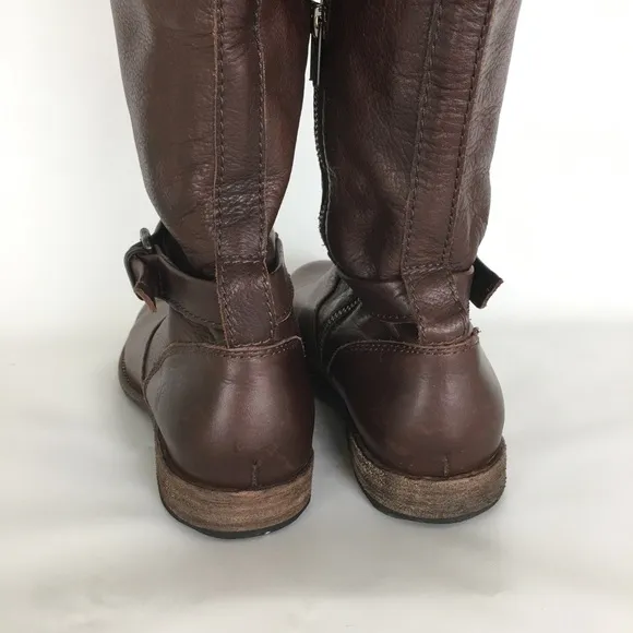 Frye 76844 Phillip Riding Knee High Boots Brown Leather Pull On Women's Size 9.5