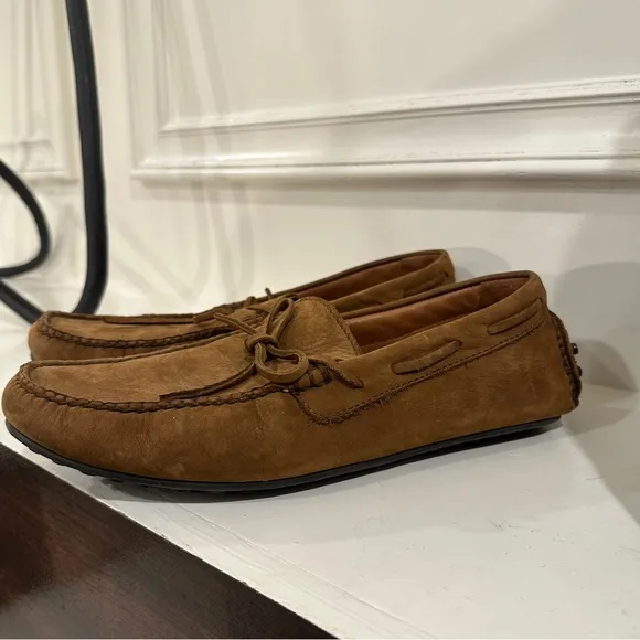 Frye 8D Brown Suede Loafers with Moccasin Style