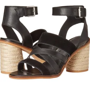 Frye &amp; CO. Ankle Strap Leiah Heeled Sandals in Black