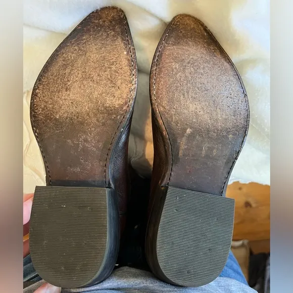 Frye Billy Pull On Leather Western Heel Boots in Smoke 6.5