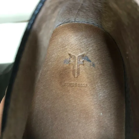 Frye Black Leather Slip-On Flats (8.5M)