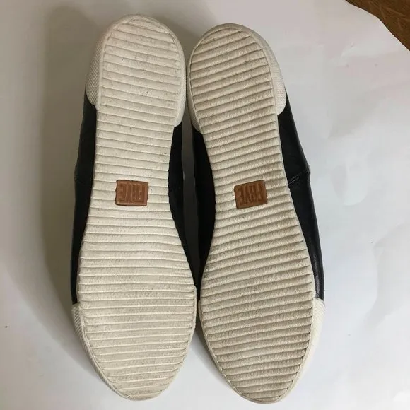 Frye Black Leather Slip-On Flats (8.5M)