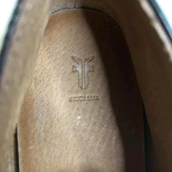 Frye Black Leather Slip-On Flats (8.5M)