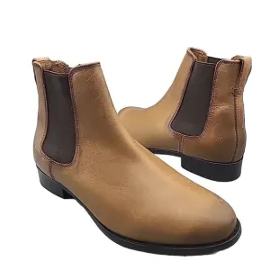 Frye Boots Carly ankle boots Pull On Chelsea Cognac Brown leather sz 8.5