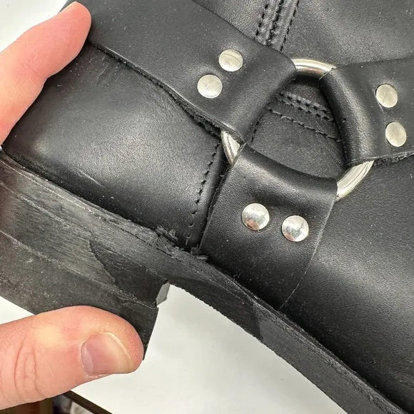 Frye Boots Mens 13 Black Leather Harness 8R Style 87400 Pull On w/ Box *READ*