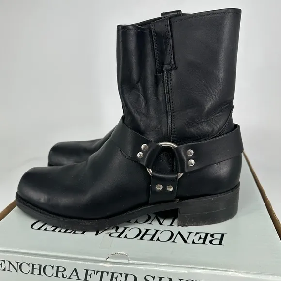 Frye Boots Mens 13 Black Leather Harness 8R Style 87400 Pull On w/ Box *READ*