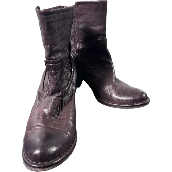 Frye Boots Womens Leather Size 7.5 Pull On Chelsea Block Lucinda Scrunch