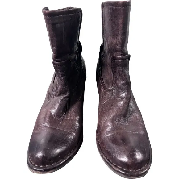 Frye Boots Womens Leather Size 7.5 Pull On Chelsea Block Lucinda Scrunch