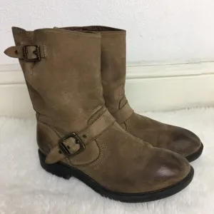 Frye Boy Leather Brown Engineer Pull On Boots 3