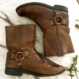 FRYE Boys Leather Harness Pull-On Boots 97202