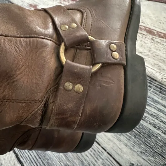FRYE Boys Leather Harness Pull-On Boots 97202