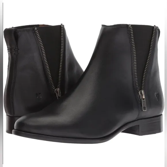 Frye Carly Zip Chelsea Pull-on Bootie 3476760 BOOTS Women's Black Size 7.5