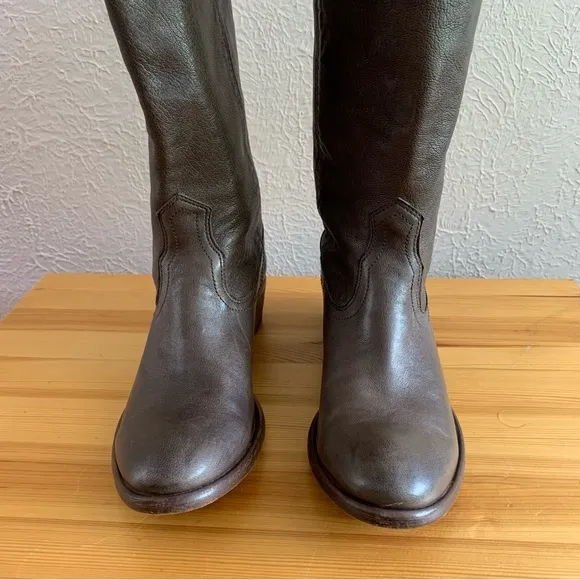 Frye - Carson Pull On - Smoke Leather Slouch Boots