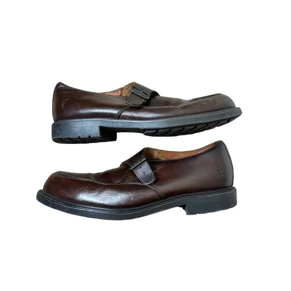 FRYE Frasier Monk Strap Brown Leather Oxford Loafers Men’s 11