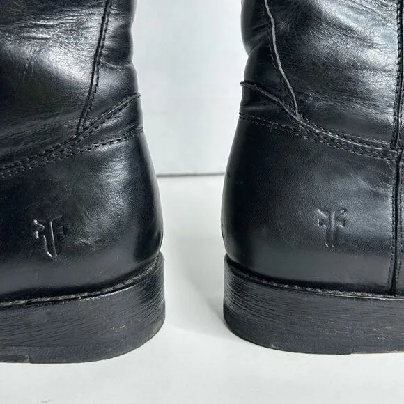 Frye Jayden Brown and Black Leather Button Two Tone Riding Boots size 7