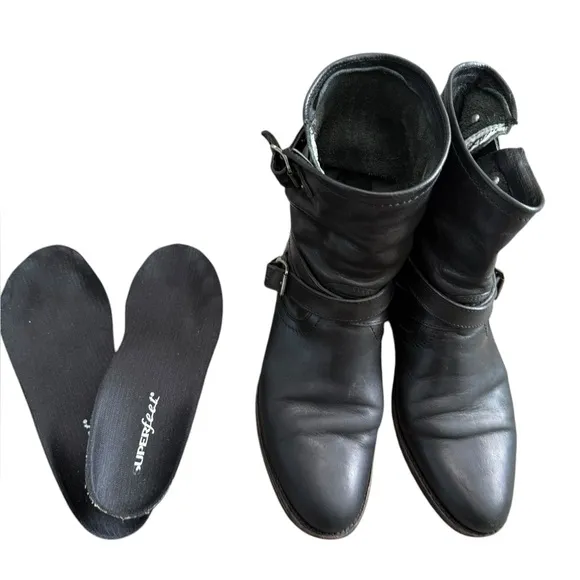 Frye Jayden Cross Engineer Black Leather Moto Boots 8.5 B