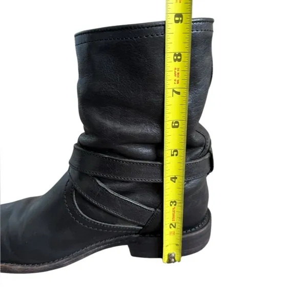 Frye Jayden Cross Engineer Black Leather Moto Boots 8.5 B