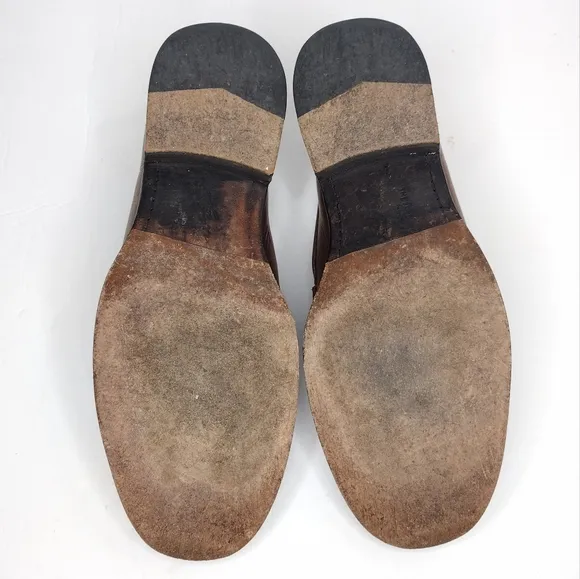 Frye John A. Men's Brown Leather Round Toe Office Slip On Penny Loafers Size 10