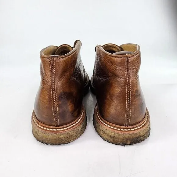 FRYE John Addison Men's Lace Up Ankle Boots US 10 D Cognac Leather Chukka Boot