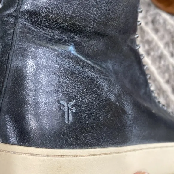 Frye Lena Rebel Zip High Top Leather Sneakers Ankle Boots Size 8,5