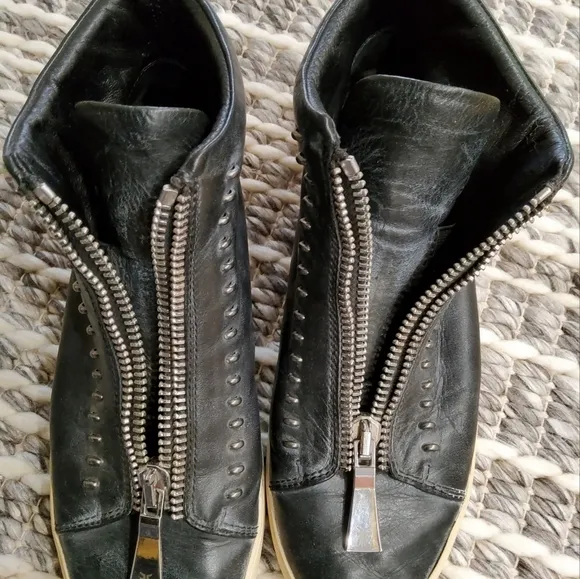 Frye Lena Rebel Zip High Top Leather Sneakers Ankle Boots Size 8,5