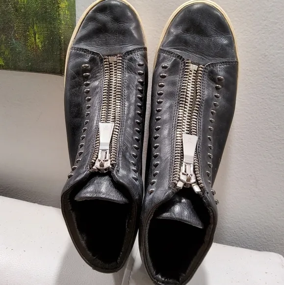 Frye Lena Rebel Zip High Top Leather Sneakers Ankle Boots Size 8,5