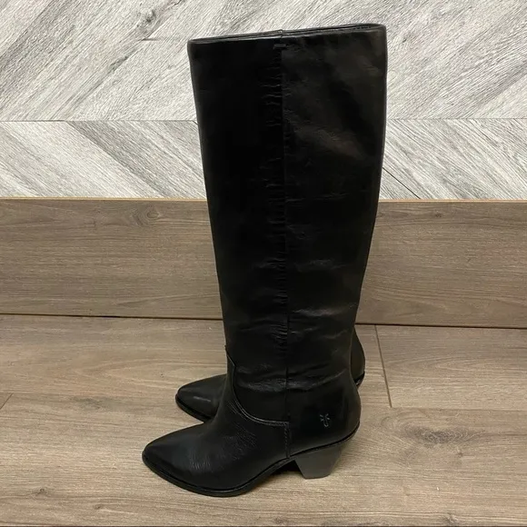 FRYE | LILA SLOUCH LEATHER PULL-ON POINTED BOOTS