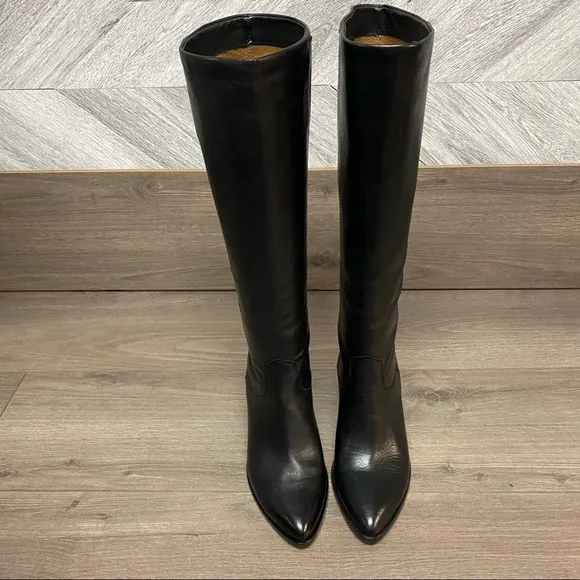 FRYE | LILA SLOUCH LEATHER PULL-ON POINTED BOOTS