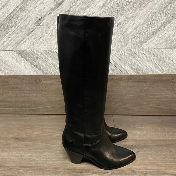 FRYE | LILA SLOUCH LEATHER PULL-ON POINTED BOOTS