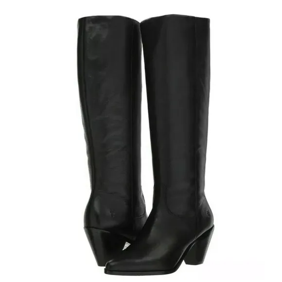 FRYE | LILA SLOUCH LEATHER PULL-ON POINTED BOOTS