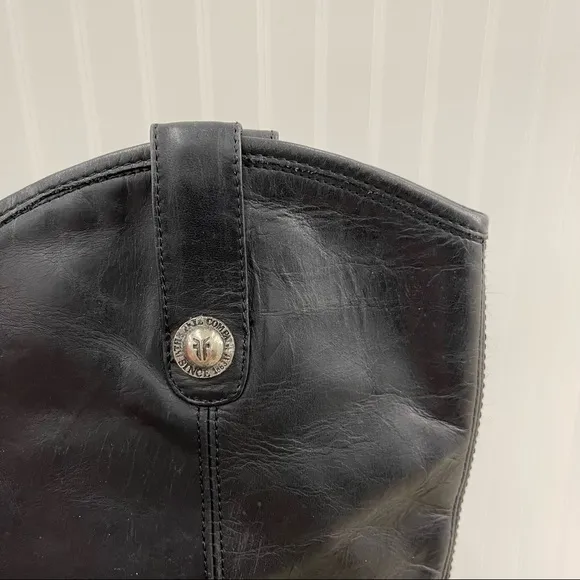 Frye Melissa Black Leather Pull On Riding Boots Sz 7B