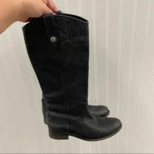 Frye Melissa Black Leather Pull On Riding Boots Sz 7B