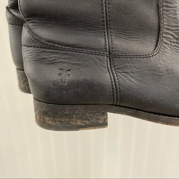 Frye Melissa Black Leather Pull On Riding Boots Sz 7B