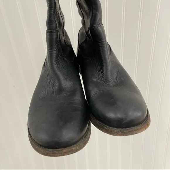 Frye Melissa Black Leather Pull On Riding Boots Sz 7B