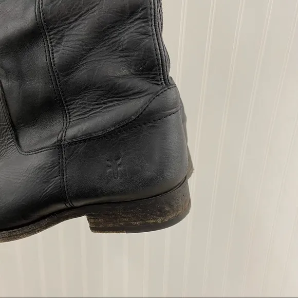 Frye Melissa Black Leather Pull On Riding Boots Sz 7B