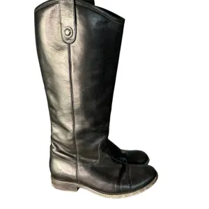 Frye Melissa Button Pull On Black Riding Boots Size 6B