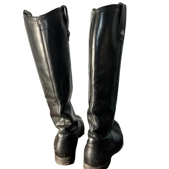 Frye Melissa Button Pull On Black Riding Boots Size 6B