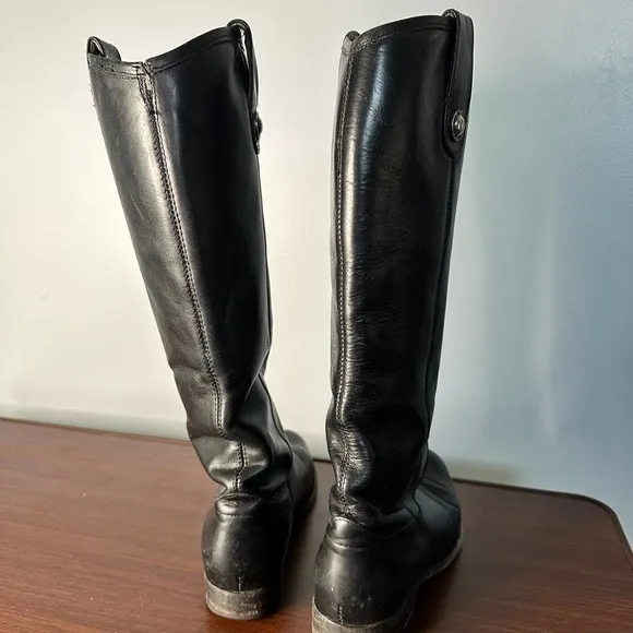 Frye Melissa Button Pull On Black Riding Boots Size 6B