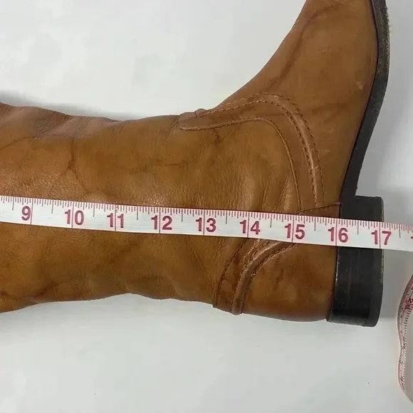 Frye Melissa Tan Leather Pull On Boots Size 7 1/2 B