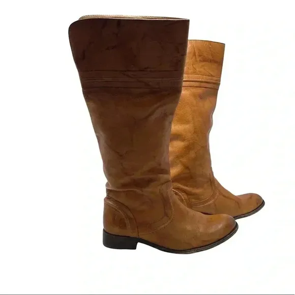 Frye Melissa Tan Leather Pull On Boots Size 7 1/2 B