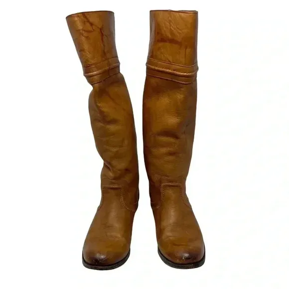 Frye Melissa Tan Leather Pull On Boots Size 7 1/2 B