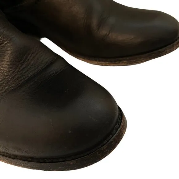 Frye Melissa Trapunto Leather Tall Pull On Riding Boots Black Size 6