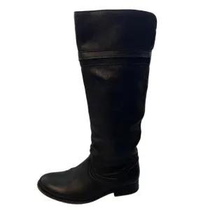 Frye Melissa Trapunto Leather Tall Pull On Riding Boots Black Size 6