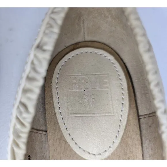 Frye Molly Women's Ballet Flat Cream Leather Shoes Ruched Edge Size 8M