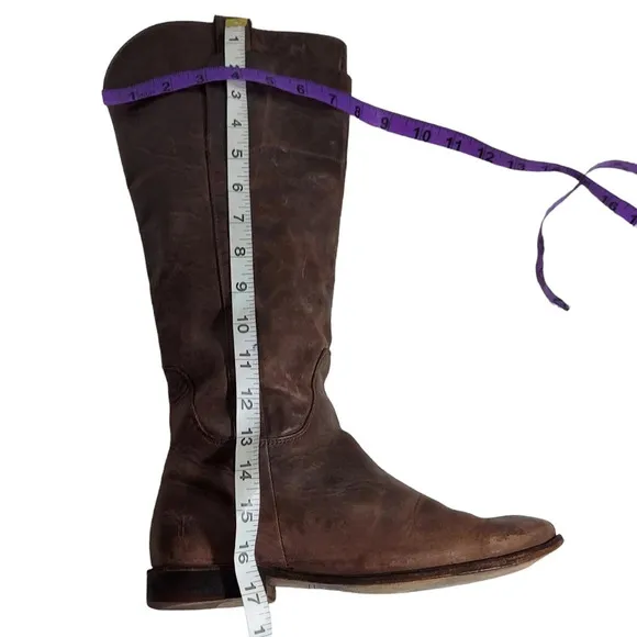 Frye Paige Brown Leather Tall Pull On Boots‎