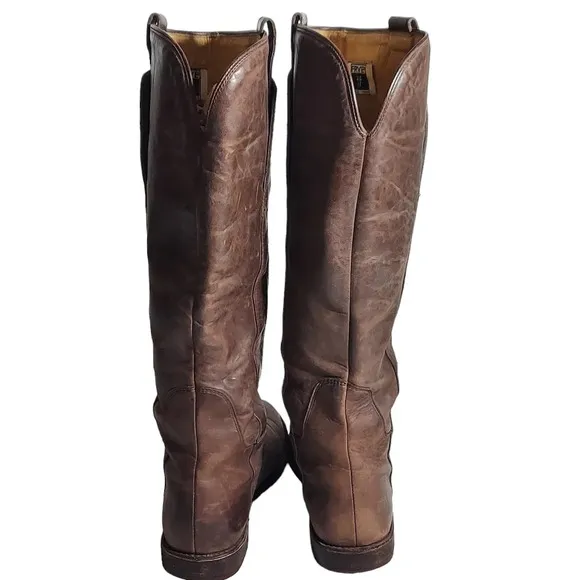Frye Paige Brown Leather Tall Pull On Boots‎