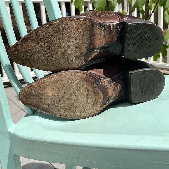 Frye Pull On Cowboy Western Boots Brown 10.5 or 10 1/2