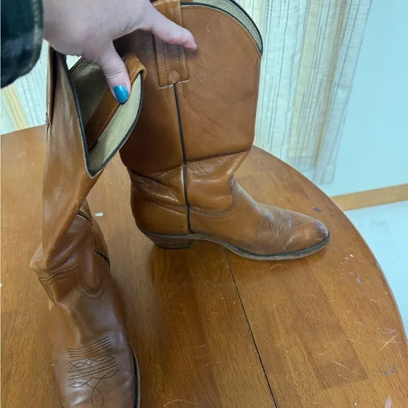 FRYE pull on leather western cowboy Boots size10
